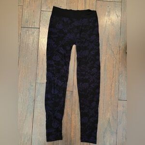 WOLFORD Leggings Tights Black / Blue Print Size Small